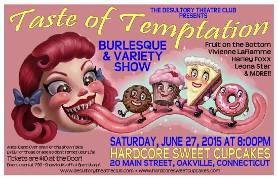 The Desultory Theatre Club's Taste of Temptation Burlesque and Variety Show at Hardcore Sweet Cupcakes